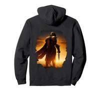 Backprint Epic knight at sunset on the field Pullover Hoodie