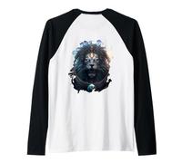 Backprint Epic Leo the Zodiac Sign of Strength Raglan Baseball Tee