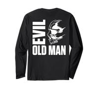 Backprint Evil Old Man The Evil Old Man Skull Long Sleeve T-Shirt