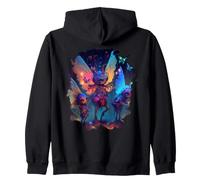 Backprint Fairytale adventures fairies in fairytale forest Zip Hoodie