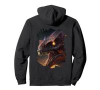 Backprint Fire-breathing giant the fearsome dinosaur Pullover Hoodie