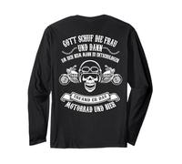 Backprint God created the woman and then he invented beer Long Sleeve T-Shirt