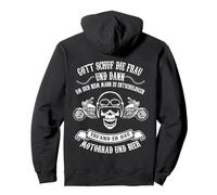 Backprint God created the woman and then he invented beer Pullover Hoodie