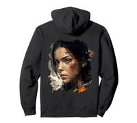 Backprint Gorgeous feminine women face painting Pullover Hoodie