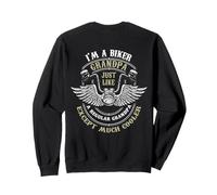 Backprint in a biker grandpa just like a grandpa but cooler Sweatshirt