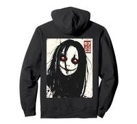 Backprint Japan Aesthetic Kuchisake Onna Horror Streetwear Pullover Hoodie
