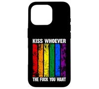 Backprint kiss whoever the fck you want LGBTQIA+ Rainbow Case for iPhone 16 Pro