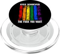 Backprint kiss whoever the fck you want LGBTQIA+ Rainbow PopSockets PopGrip for MagSafe