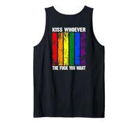 Backprint kiss whoever the fck you want LGBTQIA+ Rainbow Tank Top