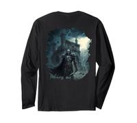 Backprint Knight in Thunderstorm with rain Long Sleeve T-Shirt