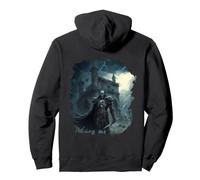 Backprint Knight in thunderstorm with rain Pullover Hoodie