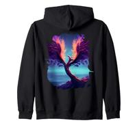 Backprint Magic Phoenix Tree of Immortality Zip Hoodie