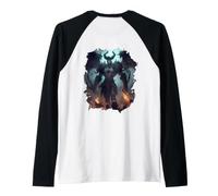 Backprint Mighty King Demon and his Reign of Darkness Raglan Baseball Tee