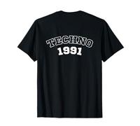 Backprint: Techno 1991 Music Sports Rave Outfit Idea T-Shirt
