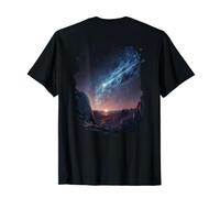 Backprint The beauty of the night, sky among asteroids T-Shirt