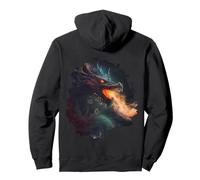 Backprint The dark fire breathing dragon Pullover Hoodie
