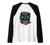 Backprint The Dark owl of Fantasy Raglan Baseball Tee