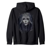 Backprint The Dark Witch and her magic Zip Hoodie