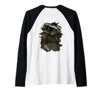 Backprint The Dino an Epic Sight from Prehistoric Times Raglan Baseball Tee