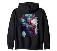 Backprint The epic fantasy warrior a hero journey magic Zip Hoodie