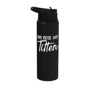 Backprint The Evil has Boobs Breasts Bosom Funny Stainless Steel Insulated Water Bottle