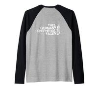 Backprint The German Shepherd Face German Shepherd Dog Raglan Baseball Tee