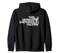 Backprint The German Shepherd Face German Shepherd Dog Zip Hoodie