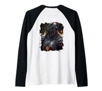 Backprint The Knight Fighting Evil Raglan Baseball Tee