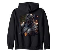Backprint The knight fighting evil Zip Hoodie