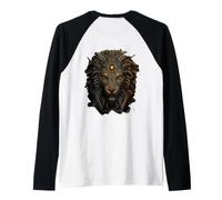 Backprint The Lion Monarch of Fantasy Raglan Baseball Tee