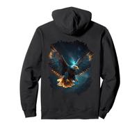 Backprint The magic eagle in the starry hight sky Pullover Hoodie