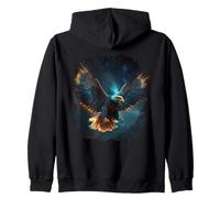 Backprint The magic eagle in the starry hight sky Zip Hoodie