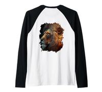 Backprint The Mystical Strong King of Wilderness and Nature Raglan Baseball Tee