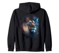 Backprint The mystical strong king of wilderness and nature Zip Hoodie