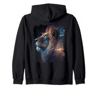 Backprint The mystical strong king of wilderness and nature Zip Hoodie