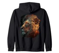 Backprint The mystical strong king of wilderness and nature Zip Hoodie