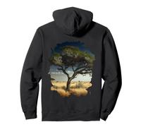 Backprint The old tree in the savannah is a symbol of nature Pullover Hoodie