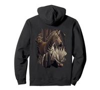 Backprint The photorealistic zebra in its wild Pullover Hoodie