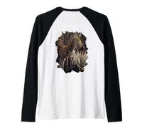 Backprint The photorealistic Zebra in its Wild Raglan Baseball Tee