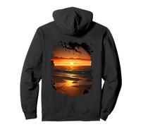 Backprint Tropical dream beach Relaxation on sea of waves Pullover Hoodie