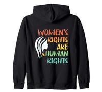 Backprint Women's rights are human rights Zip Hoodie