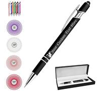 Backquik Personalised Pens Engraved Custom Ballpoint Pens with Name Text,customised Smooth Writing Pen Gifts for Men Women Valentines Wedding Office Business Graduation，Black