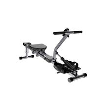 Backrest Rowing Machine Fitness Training Equipment Hydraulic Foldable Double Paddle Silent Resistance Small Rowing Phone Stand, Silver