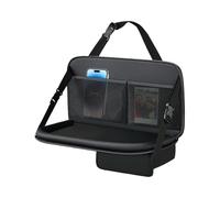 Backseat Car Organizer - Auto Backseat Holder with Foldable Table | PU Leather Seat Back Organizer with Foldable Tray for Road, Trip, Driving, Camping