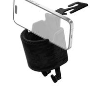 Backseat Car Organizer Flocked Stable Easy-Install Container | Cup Holder Car Headrest Organizer for Sedan SUV Truck Snacks Drinks Cell Phone Keys black