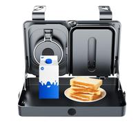 Backseat Organizer Food Tray, Automotive Headrest Snack Table with Cup Holder, Foldable Sturdy Car Seat Tray for Drinks, Books, Smartphone, Road Trips, Travel Convenience