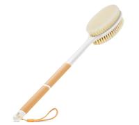 Backski Body Scrubber Anti Slip for Shower,Shower Brush Long Handle with Stiff and Soft Bristles,Body Wash Exfoliating Back Scrubber for Bath or Dry Brushing Body Brush(Orange)