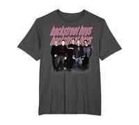Backstreet Boys - Group Photo Repeat Logo Dark Heather Grey T-Shirt, Men's Big and Tall, Dark Heather Grey, 5X Tall
