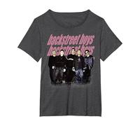 Backstreet Boys - Group Photo Repeat Logo Dark Heather Grey T-Shirt, Women's Plus, Dark Heather Grey, 4X