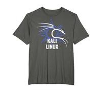 Backtrack Kali Linux Design with Dragon T-Shirt, Men's Big and Tall, Asphalt Grey, 2X Tall